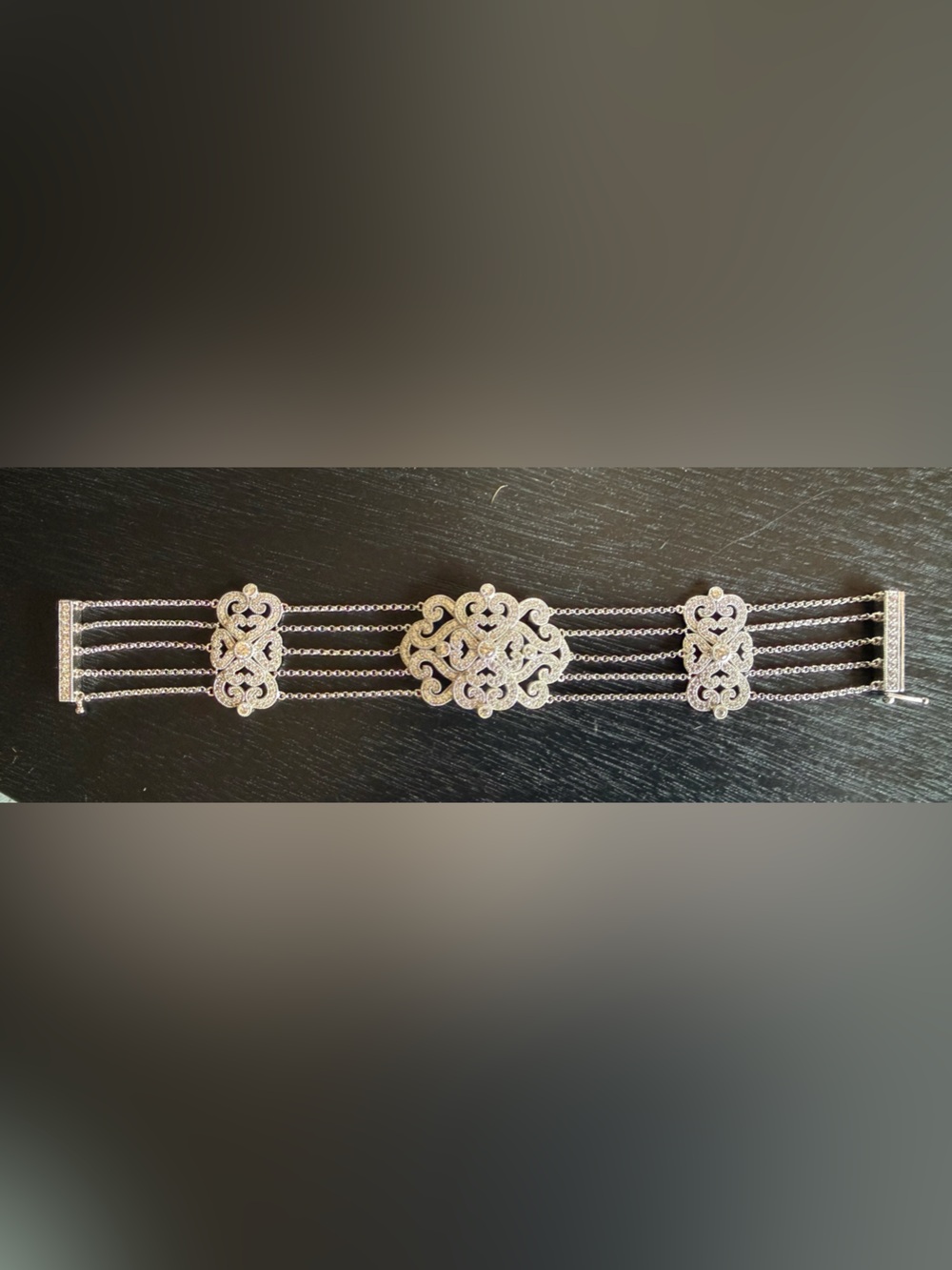 Ornate Silver Multi-Row Filigree Bracelet